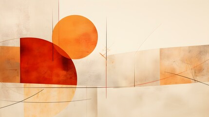 Minimalist orange Background with calming Shapes and Textures. Abstract Backdrop