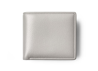 Top view of New white genuine leather wallet  isolated on white transparent background. png
