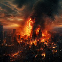 Fototapeta na wymiar background illustration of fires in high rise buildings and buildings in the city