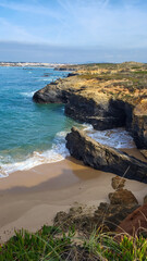 Cliffs on the Beach Near Vila Nova De Milfontes, Alentejo, Portugal. In the Footsteps of Rota...