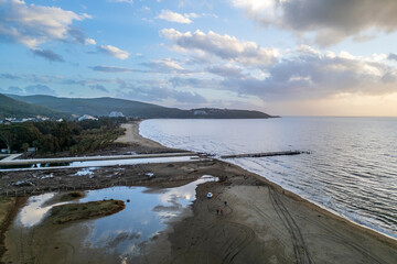 Pamucak Beach drone view in Kusadasi