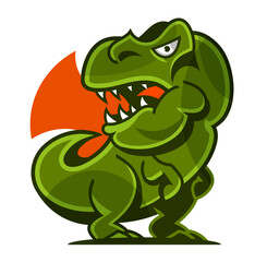 Fototapeta premium cool dinosaur vector drawing with typo for graphic tee