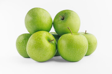Fresh green apple isolated on white background. Clipping path.
