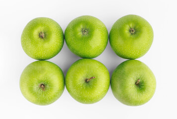 Fresh green apple isolated on white background. Clipping path.