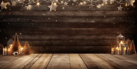 november christmas background wooden deck