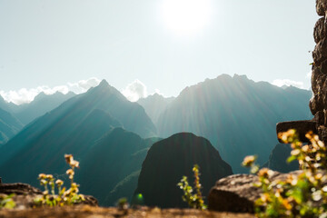 Machu Picchu old Inca ruins at sunrise in Peru