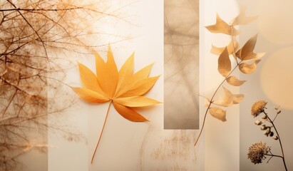 various images of leaves taken during autumn season