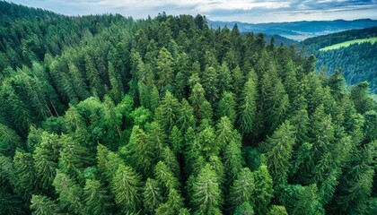 dense green forest drone top view aerial view