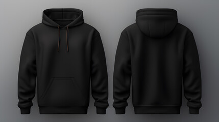 Black sweater Mock up. Sweatshirt long sleeve with clipping path, hoody for design mockup for print