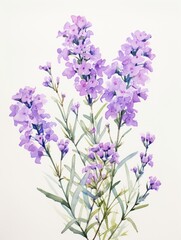 Vibrant Statice Flowers in Watercolor Painting AI Generated