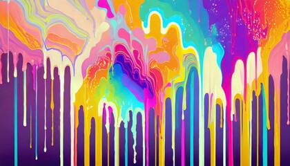 retro rainbow dripping background trendy distorted colorful in vintage y2k style psychedelic hippie pattern trippy acid poster