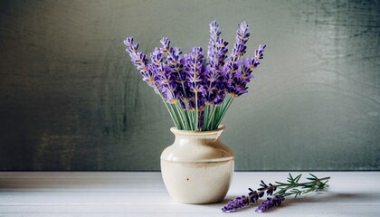 bouquet of lavender in a small vase minimal still life