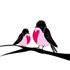 love birds getting married vector illustration  tattoo - 693205874