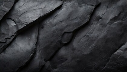 black or dark gray rough grainy stone texture background - obrazy, fototapety, plakaty