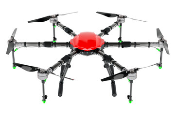 Agricultural Drone, 3D rendering isolated on transparent background
