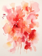 Abstract Watercolor Flower Field from Birds Eye View AI Generated