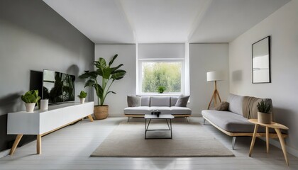 simple minimalist living room interior generative ai
