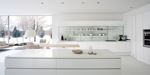 Contemporary white kitchen interior design