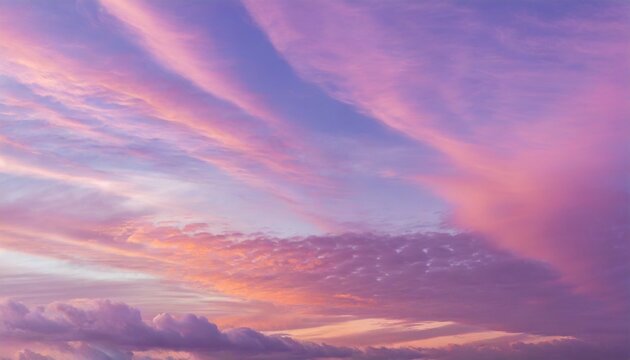 pink purple violet cloudy sky beautiful soft gentle sunrise sunset with cirrus clouds background texture