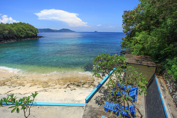 Blue Lagoon beach in Karangasem, Bali, Indonesia