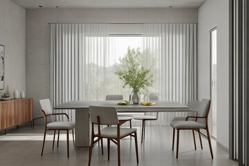 Boho home interior design of modern living room with pillows, sofa and coffee table, generative ai