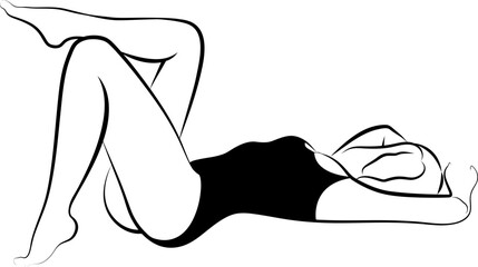 woman lying down and doing physical exercises