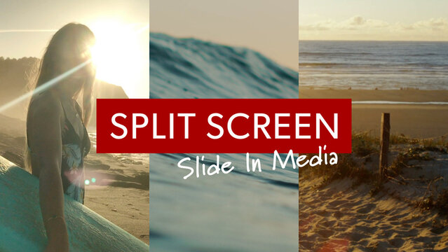 Slide In Split Screen Media Replacements With Titles