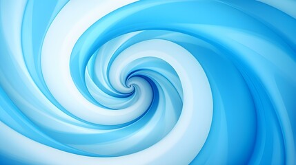 Sky Blue Psychedelic Spiral Pattern. Hypnotic Abstract Background
