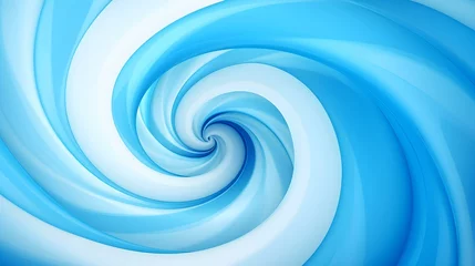 Wandcirkels aluminium Sky Blue Psychedelic Spiral Pattern. Hypnotic Abstract Background © Florian