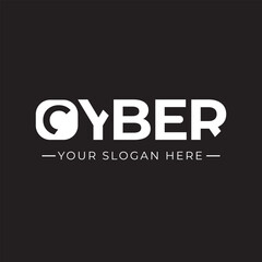 vector cyber lettering logo design