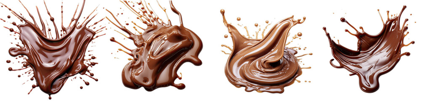 Melted Chocolate Hyperrealistic Highly Detailed Isolated On Transparent Background Png File