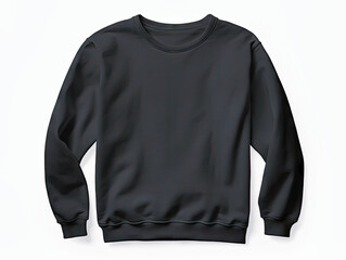 a beautiful black sweatshirt without graphics lying on a white background - obrazy, fototapety, plakaty
