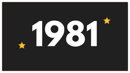 Vintage 1981 birthday, Made in 1981 Limited Edition, born in 1981 birthday design. 3d rendering flip board year 1981.