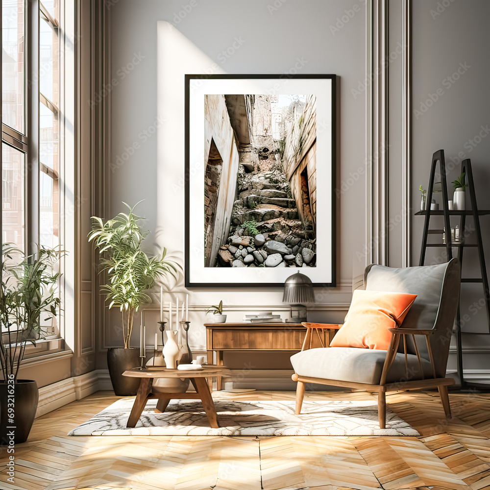 Poster design canvas, background with a versatile mockup, providing an ideal space for text and creative de