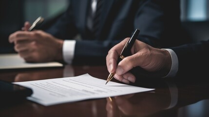 Businessman signing a contract, Generated AI