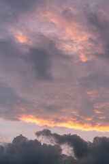 Beautiful sunset sky. Clouds at sunse