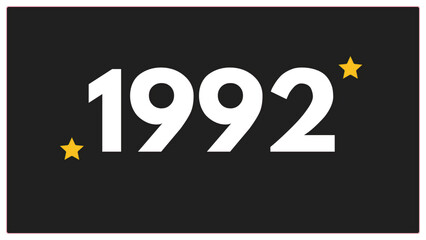 Vintage 1992 birthday, Made in 1992 Limited Edition, born in 1992 birthday design. 3d rendering flip board year 1992. - obrazy, fototapety, plakaty