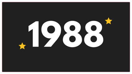 Vintage 1988 birthday, Made in 1988 Limited Edition, born in 1988 birthday design. 3d rendering flip board year 1988. - obrazy, fototapety, plakaty