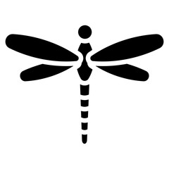 dragonfly glyph icon, related to spring theme.