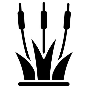 reeds glyph icon, related to spring theme.