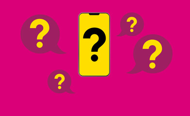 phone and  question marks