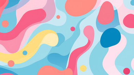 Fototapeta na wymiar Abstract Colorful Wavy Shapes and Dots Background