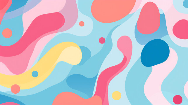 Abstract Colorful Wavy Shapes and Dots Background