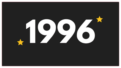 Vintage 1996 birthday, Made in 1996 Limited Edition, born in 1996 birthday design. 3d rendering flip board year 1996.