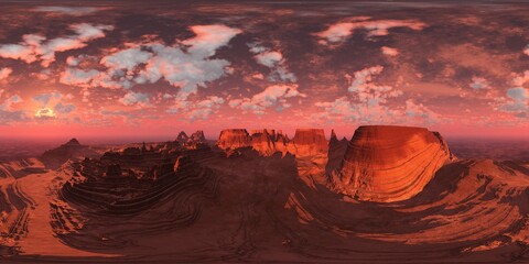 Mars, HDRI, environment map , Round panorama, spherical panorama, equidistant projection, 360 high resolution panorama, 3d rendering © ustas