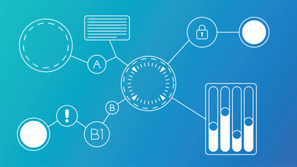 technology element assets.  scan data and statistics.  vector design