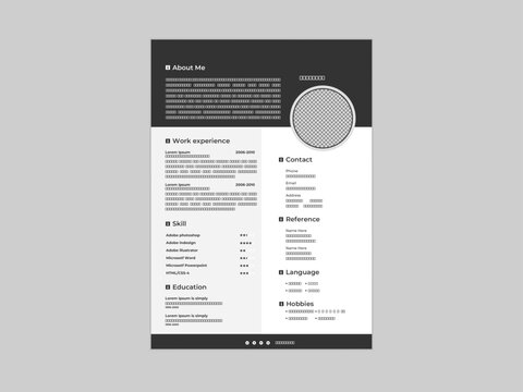 Creative Resume Layout design template.