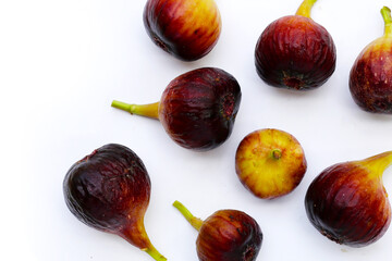 Fresh figs on white background.