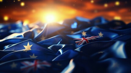 Happy Selebrating the spirit of Australia: a joyful Australia day with flags, kangaroos, and national pride in a festive and patriotic atmosphere. pride, joy, and a sense of unity.