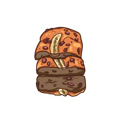 banana bread illustration on white background - 693227236